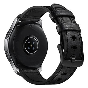 Imagem de Pulseira 22mm Hybrid Couro/Borracha LTIMPORTS, compativel com Galaxy Watch 3 45mm - Galaxy Watch 46mm - Gear S3 Frontier - GTR 4/GTR 3/GTR 2/ GTR 47MM / BIP 5 (Preto)