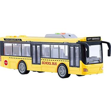 Imagem de Brinquedo Ônibus Escolar de Fricção 1:16 com Luz e Som Shiny Toys - 627
