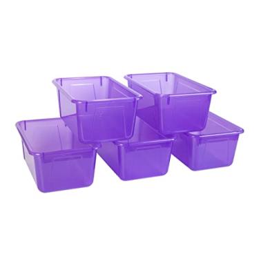 Imagem de Storex Caixote Cubby pequeno, 30 x 12 x 13 cm, pacote com 5, violeta (62478U05C)