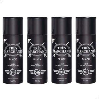 Imagem de Kit 4 Und Desodorante Spray Três Marchand Black 100ml - Tres Marchand