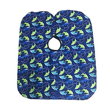 Imagem de AKOAK Chapéu infantil com estampa de golfinho, à prova d’água, vestido de cabeleireiro, vestido de salão, avental para salão