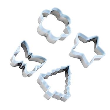 Imagem de HEMOTON 4 Pcs Cortador De Biscoito Estrela Floco De Neve Molde Para Bolachas Cortadores De Biscoitos Infantis Cortador De Biscoito De Floco De Neve Molde De Biscoito Metal Definir