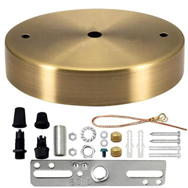 Imagem de VTYXCTIGJ Kit de dossel de luz dourado, 12 cm US UL Vintage Candelabro Placa de Luz de Teto para Pingente de Luz Kit de Dossel de Lustre com Todas as Ferragens de Montagem, Placa de Cobertura de Luminária para Fácil Instalação