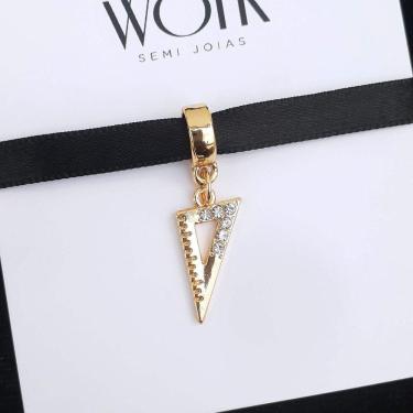 Imagem de Pingente Berloque Esquadro Pandora Banhado a Ouro 18k - Premium