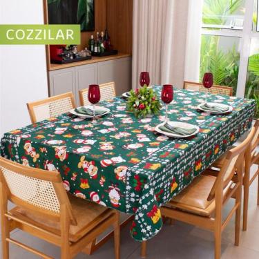 Imagem de Toalha De Mesa Natal Estampada Retangular 6 Cadeiras - Cozzilar