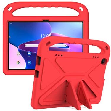 Imagem de AMAAE Capa para tablet capa infantil compatível com Lenovo Tab M10 3ª geração 10,1 polegadas TB328FU /TB328XU (2022), suporte leve à prova de choque capa protetora adequada para crianças (Cor: VERMELHO)
