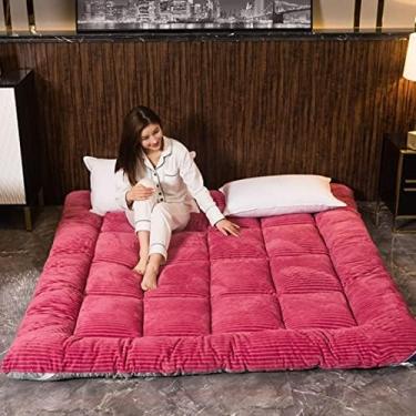 Imagem de Colchão Futon Macio Respirável Dobrável Almofada De Dormir Antiderrapante Piso Japonês Futon Colchão Tatami Tapete De Acampamento Portátil,004,120 * 200cm,Sensational421