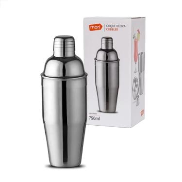 Imagem de Coqueteleira Profissional, Aço Inox, modelo Cobbler, 750 ml, Bar, Drinks, Cocktails, Batidas (Inox) - mori