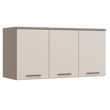 Imagem de Armário Aéreo Modulado 3 Portas 150cm Elegance Móveis Castro - Níquel/Blanc/Bouclé