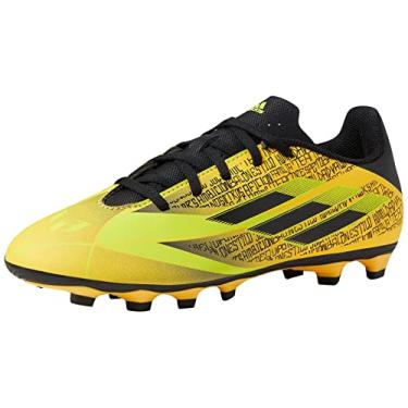 Imagem de adidas Tênis de futebol unissex infantil X Speedflow Messi.4 flexível, Ouro solar/Núcleo preto/amarelo brilhante, 5.5 Big Kid