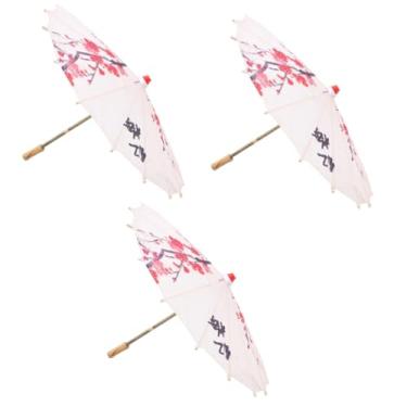 Imagem de SOIMISS 3 Pecas guarda-chuva antigo guarda-chuva chinês guarda-sol asiático decoração de festa japonesa pano de seda sombrinha roupas guarda chuva de seda guarda-chuva dançante Papel
