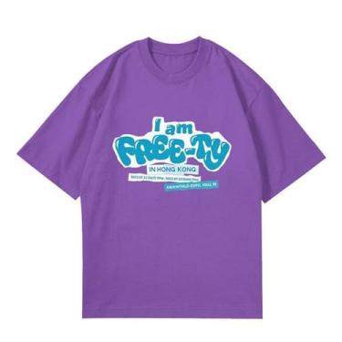 Imagem de (G) Camiseta I-DLE I Am Free Ty Merchandise K-pop algodão gola redonda manga curta, Roxo B, M