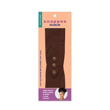 Imagem de SWIRLYCURLY Faixa de cabeça feminina moderna para cabelos cacheados naturais | Antiderrapante, 3 encaixes, ajustável, lavável, turbante (marrom)