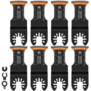 Imagem de QENWKXZ 8 peças de lâminas de serra oscilante de dentes japoneses de aço de alto carbono lâminas multiferramenta oscilantes multifuncionais lâminas de ferramentas oscilantes de corte de borda curva
