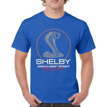 Imagem de Camiseta masculina Shelby Cobra Legendary Racing Performance American Classic Muscle Car GT500 GT Powered by Ford, Azul, 5G
