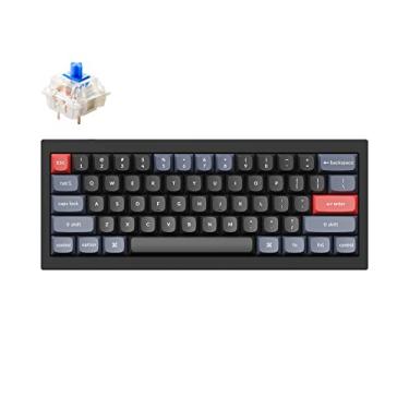 Imagem de Keychron Q4 Teclado mecânico personalizado com fio, macro programável QMK/VIA, alumínio completo, interruptor azul Gateron G Pro de troca a quente, 60% de layout de junta dupla compatível com Mac e Windows - Preto