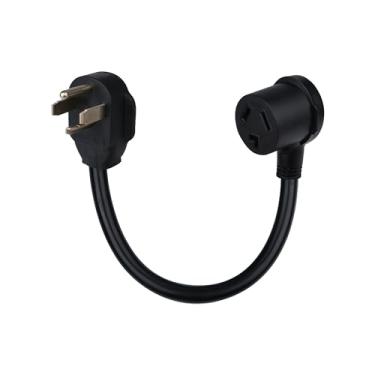 Imagem de Ufixed Adaptador de secadora de 4 pinos para 3 pinos, secador 4P mais recente para casa 3P mais antiga, cabo de conversão de secador NEMA 14-30 plugue para receptáculo 10-30R, listado ETL