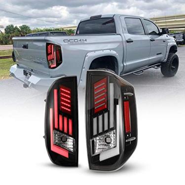 Imagem de WOLFSTORM Toyota Tundra Conjunto de luzes traseiras de reposição, 2014-2020 Toyota Tundra Pickup Luzes traseiras LED, 1 par (lentes transparentes)