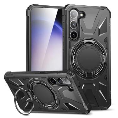 Imagem de YSLBWLE Capa magnética para Samsung Galaxy S23 com suporte invisível [compatível com magnético] suporta carregamento sem fio, suporte de anel magnético e capa de proteção contra quedas de grau militar