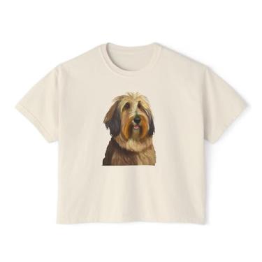 Imagem de Camiseta feminina Bergamasco Sheepdog grande, Marfim, Medium Plus