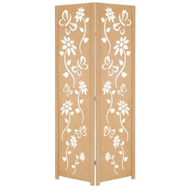Imagem de Biombo Divisoria Inteiro Divisor Separador de Ambiente Madeira MDF (2, Floral)