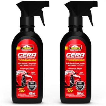 Imagem de KIT 2 Ceras Cristalizadora Liquida Com Carnaúba Proteção Uv Automotivo Pro auto 500Ml