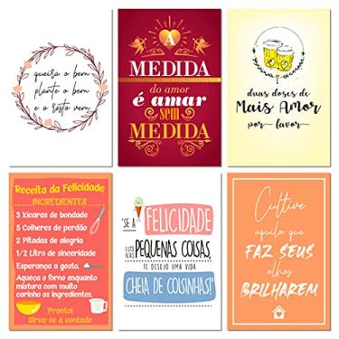 Imagem de Kit 6 Placas Decorativas Mdf Frases Motivacionais 20x30 cm