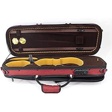 Imagem de Estojo de violino de tamanho completo 4/4 com higrômetro embutido e alças de mochila com trava, bolsa de violino de formato oblongo profissional, mochila de violino portátil