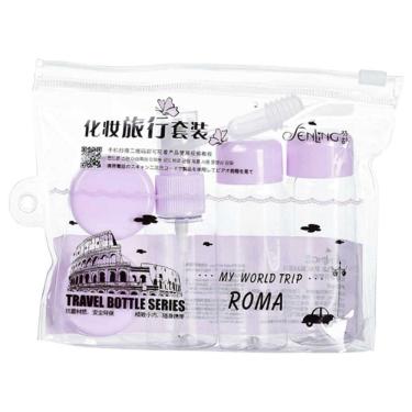 Imagem de Kit Frascos De Viagem Lilas Pequeno Necessaire Transparente - Sb6553