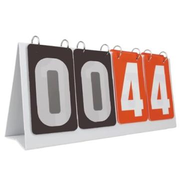 Imagem de kowaku Flip Score Board Scoreboard Esportivo Durável Scorekeeper Pontuação Mesa Contra Pontuação Flipper para Badminton, Ténis, Bola de Futebol, Vermelho e Cinza