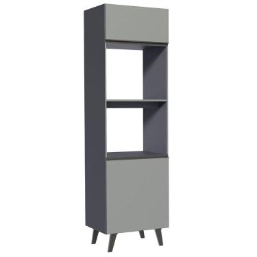 Imagem de Torre Quente 60 Cm 2 Portas 2 Nichos Cinza Nice Cinza