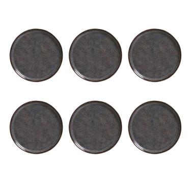 Imagem de Conjunto de Pratos de Sobremesa Porto Brasil Bio Titanium com 6 peças - Azul 