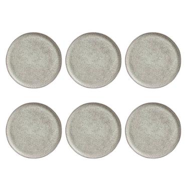 Imagem de Conjunto de Pratos Rasos Porto Brasil Linhas Pistache com 6 Peças - Verde