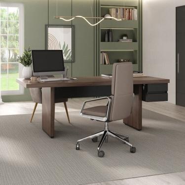 Imagem de Kit 2 Peças com Mesa de Reunião para Escritório em Tamburato e Gaveteiro Suspenso Organizador Charuto/Preto