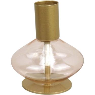 Imagem de CASTIÇAL PORTA VELA DECORATIVO HOME&CO VIDRO 8x7x7cm ROSA