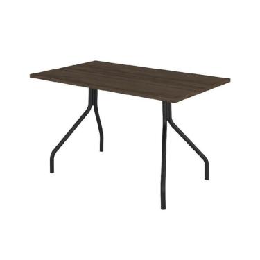 Imagem de Mesa Para Cozinha 1556 + Tampo Madeirado 136x80cm Preto-legno - Carraro