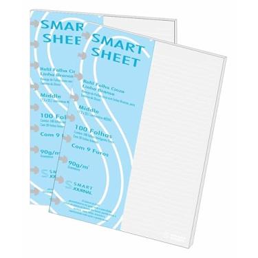 Imagem de Refil Caderno de Disco 90g 200 Folhas Cinza Pauta Branca Médio 9 Furos Smart Sheet