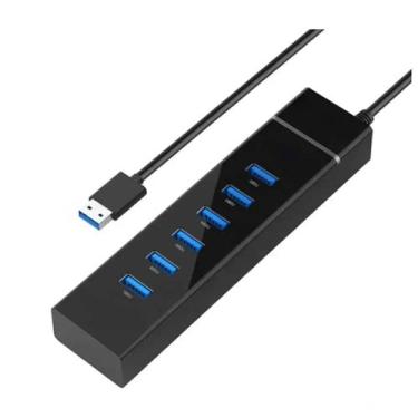 Imagem de Hub Usb 3.0 8 Em 1 6 Portas 2 Leitor Cartão Micro Sd Tf - Exbom