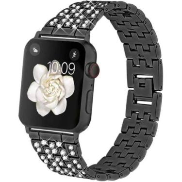Imagem de Pulseira Aço Elos W Brilhos Compatível com Apple Watch - Baú do Viking