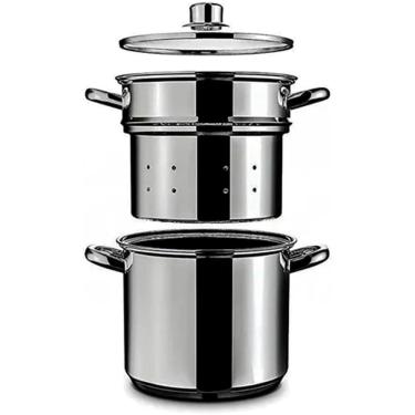 Imagem de Espagueteira Savoy - Brinox Caldeirão Ø20 x 17cm 5L X COZI 20 x 16,8cm 4,8L - Brinox