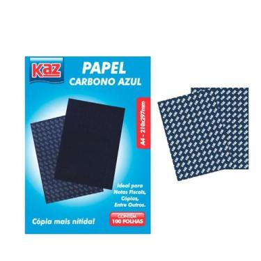 Imagem de Papel Carbono A4 Azul  Para Manuscritos Copias NF 100 Folhas - Kaz