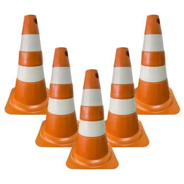 Imagem de Kit 5 Cone de Sinalização para Trânsito Estacionamento EPI Segurança L