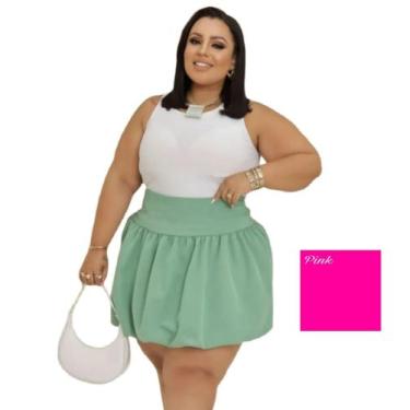 Imagem de Saia Balonê Plus Size Alfaiataria Elegancia Moda Blogueira Fashion Tam