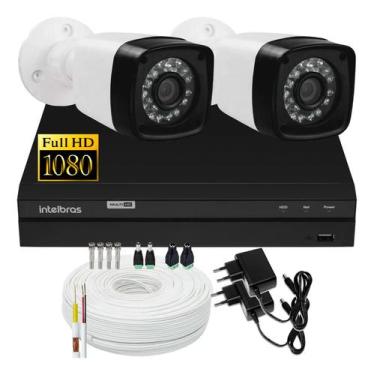 Imagem de Kit 2 Cameras Segurança 1080p Full Hd Dvr Intelbras 4ch s/hd