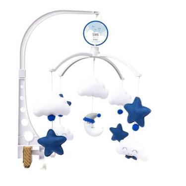 Imagem de Mobile Berço Bebê Musical e giratório - mobile musical menino nuvem ch