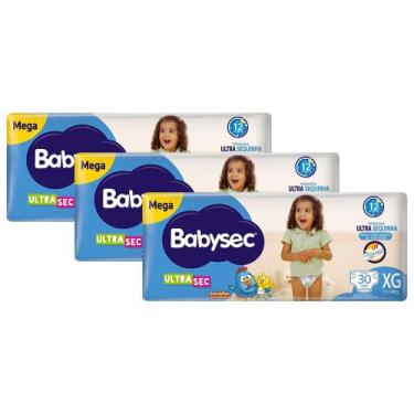 Imagem de Kit 3 Fraldas Babysec Galinha Pintadinha Ultrasec Mega Tamanho XG 30 u