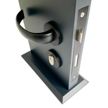 Imagem de Fechadura De Porta Externa Interna Preta 55mm Pisa ABNT - DECORPLACE