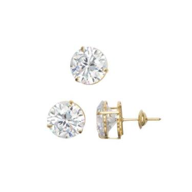 Imagem de Conjunto Ouro 18k Presente Brinco + Pingente Ponto de Luz 7mm - AdriaJ