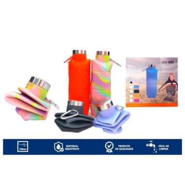 Imagem de Garrafa Silicone Dobravel 700ml Academia Squeeze Portatil Wu-042 - RPC