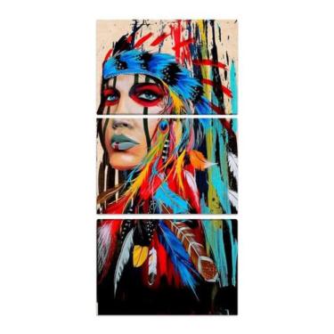 Imagem de Quadro Decorativo Mosaico India Parede Sala 60x180 Cm Quarto - NEYRAD